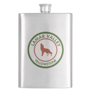 Lamar Valley Yellowstone Wolf Flachmann