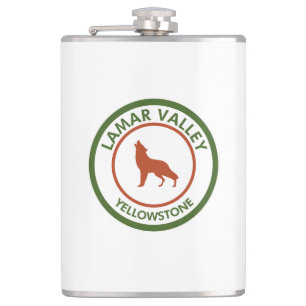 Lamar Valley Yellowstone Wolf Flachmann