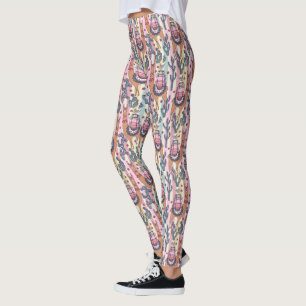Lamas auf Streifen-Muster Leggings