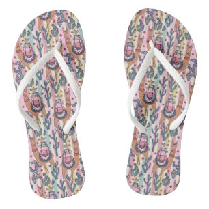 Lamas auf Streifenmuster Flip Flops
