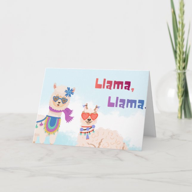 Lamas feiern Geburtsmamas Karte (Vorderseite)