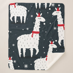 Lamas, handgezeichneter Hintergrund. Farbenfrohe n Sherpadecke