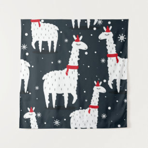 Lamas, handgezeichneter Hintergrund. Farbenfrohe n Wandteppich