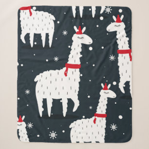 Lamas, handgezeichneter Hintergrund. Farbige nahtl Sherpadecke