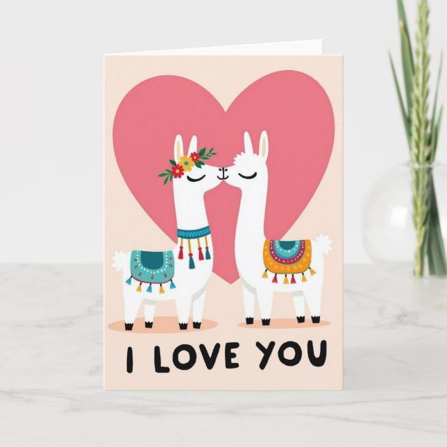 Lamas Liebst Du Karte (Vorderseite)