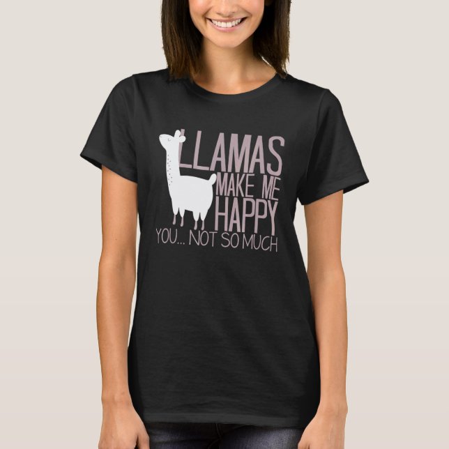Lamas machen mich glücklich T-Shirt (Vorderseite)