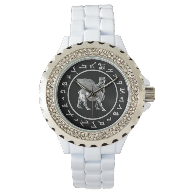 Lamassu & Assyrian Alphabet Watch Armbanduhr (Vorderseite)