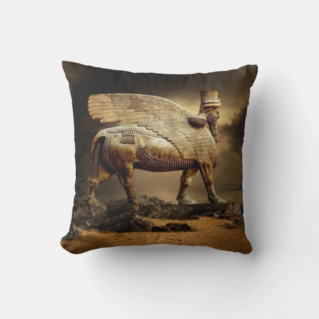 Lamassu Throw Kissen (Vorderseite)
