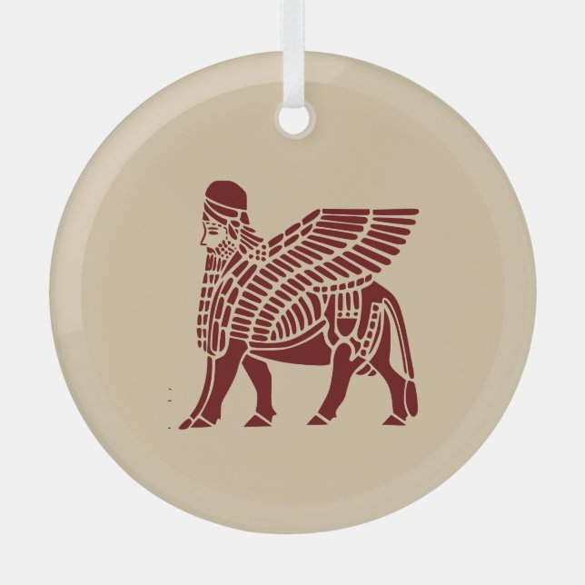 Lamassu Weihnachtsblase Ornament Aus Glas (Vorderseite)