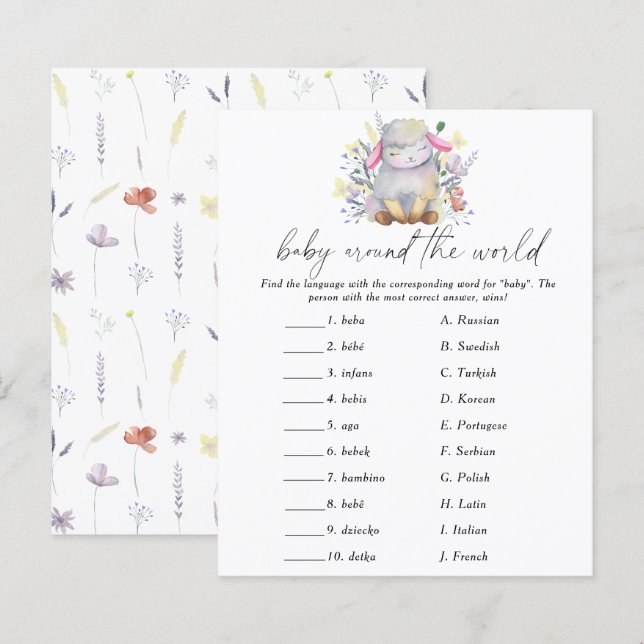 Lamb - Baby around the World game (Vorne/Hinten)