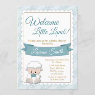 Lamb Baby Dusche Einladung Blue Baby Boy Lamb Lamb