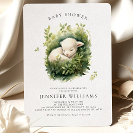 Lamb Baby Duwer Gender neutrale Einladungen