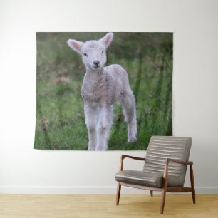 Lamb Baby Sheep Farm Wandteppich
