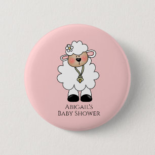 Lamb Baby Shower Favor Button