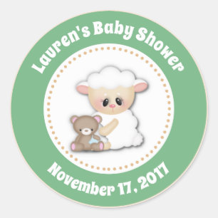 Lamb Baby Shower Gefallen Stickers Neutral