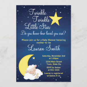 Lamb Babydusche Einladung Twinkle Little Star