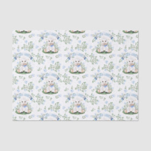 Lamb Blue Floral Baby Dusche Seidenpapier