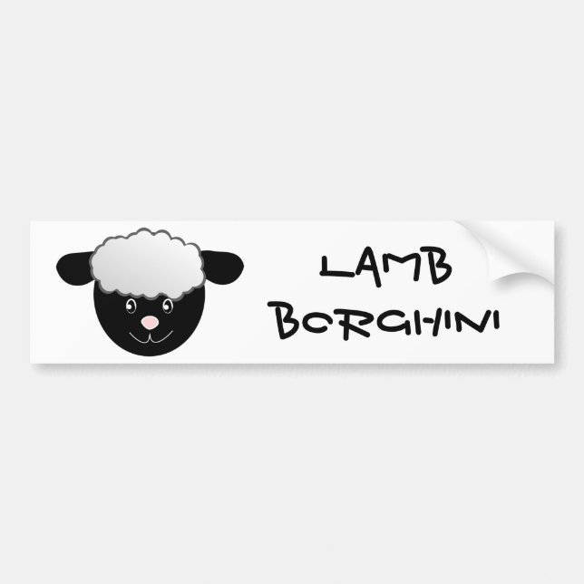 Lamb Borghini lustiger Schafspui Autoaufkleber (Vorne)