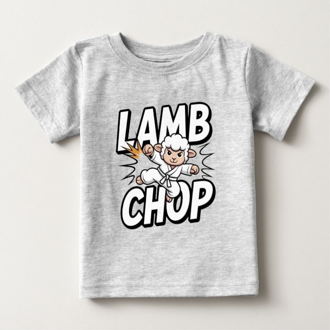 Lamb Chop! Funny Karate Lamb in Gi Baby T-shirt (Vorderseite)