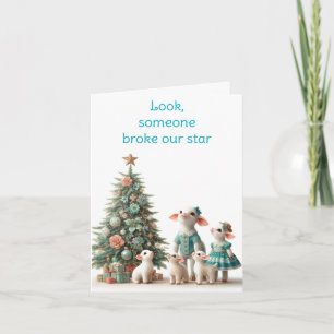Lamb Family Christmas Card Karte