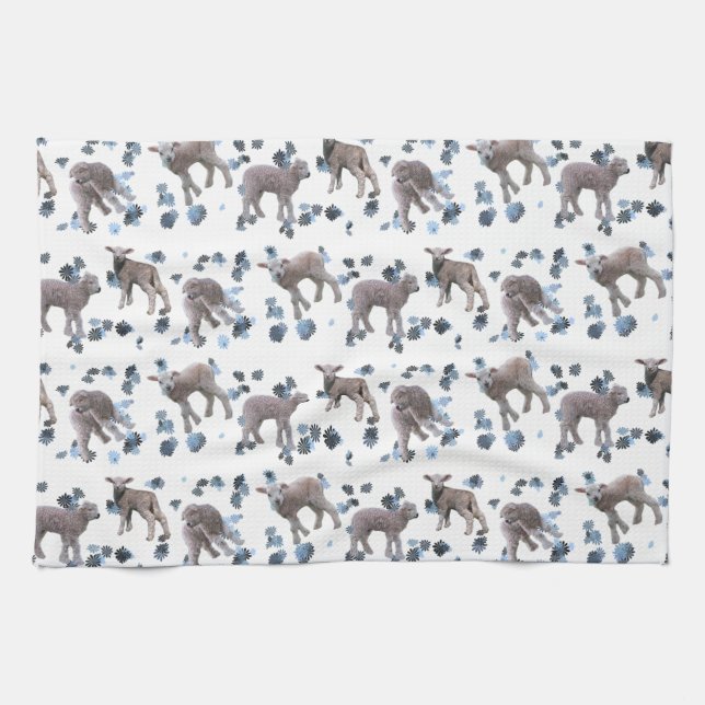 Lamb Frenzy Kitchen Handtuch (Farbe auswählen) (Horizontal)