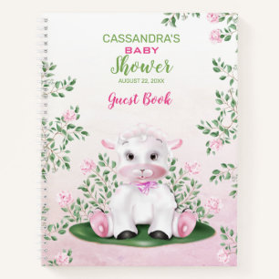 Lamb Pink Floral Baby Showbook Notizbuch