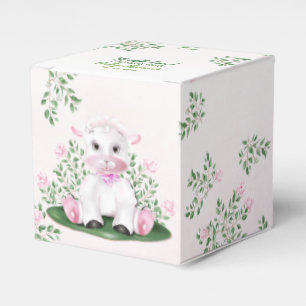 Lamb Pink Roses Floral Baby Dusche Geschenkschachtel