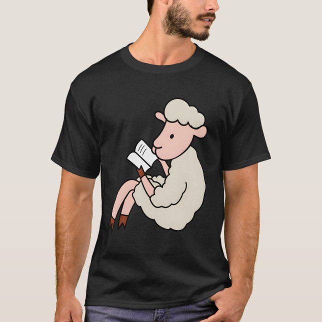 Lamb Reading Books Literatur Schaflesen T-Shirt (Vorderseite)