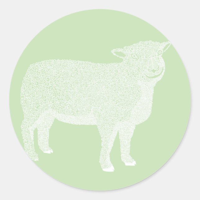 Lamb-Schafsticker Runder Aufkleber (Vorderseite)