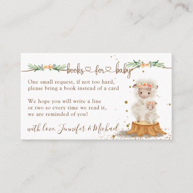 Lamb Sheep New Mommy Books for Baby Begleitkarte (Vorderseite)