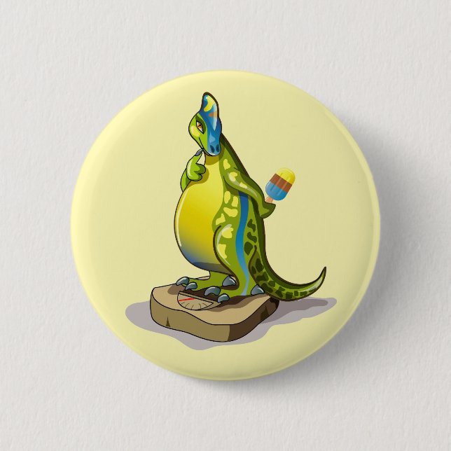 Lambeosaurus Stehend auf Gewichtsskala. Button (Vorderseite)