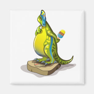 Lambeosaurus Stehend auf Gewichtsskala. Magnet