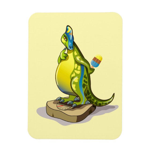 Lambeosaurus Stehend auf Gewichtsskala. Magnet (Vertikal)