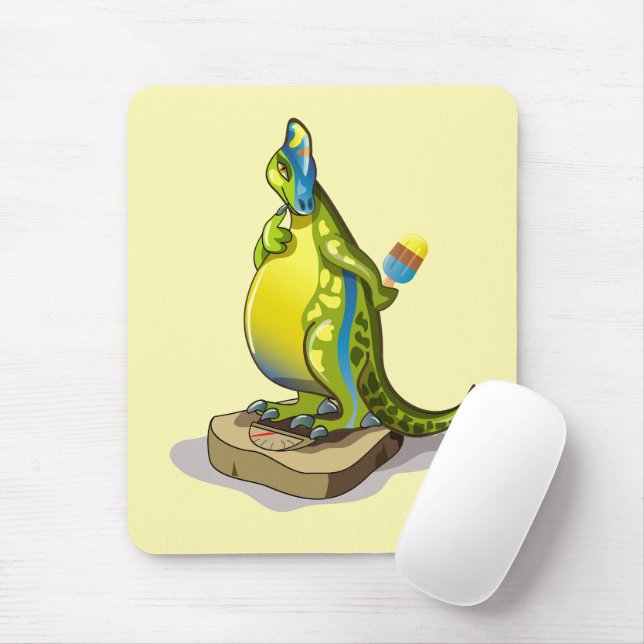Lambeosaurus Stehend auf Gewichtsskala. Mousepad (Mit Mouse)
