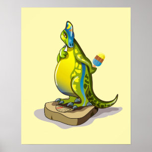 Lambeosaurus Stehend auf Gewichtsskala. Poster