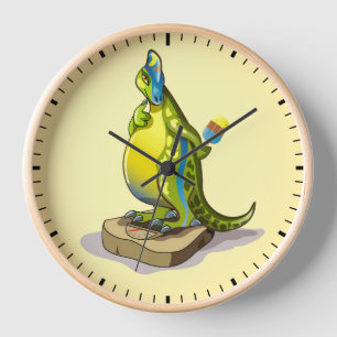 Lambeosaurus Stehend auf Gewichtsskala. Uhr