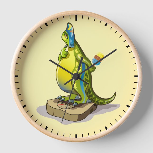 Lambeosaurus Stehend auf Gewichtsskala. Uhr (Vorderseite)