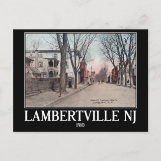 Lambertville NJ, Main Street, 1910, Vintag Postkarte