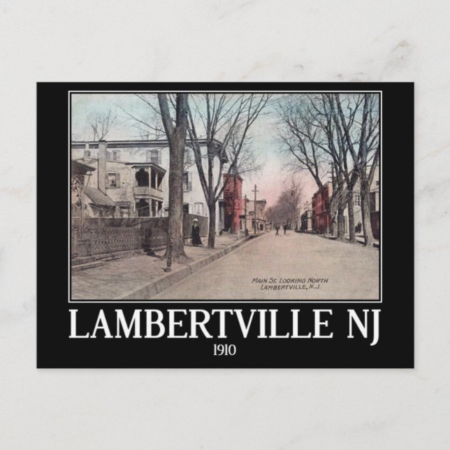 Lambertville NJ, Main Street, 1910, Vintag Postkarte (Vorderseite)