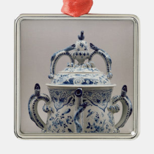 Lambeth Delftware posset Topf, Blau und Weiß Ornament Aus Metall