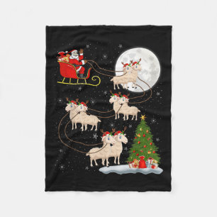 Lambs Sheep Santa Sleigh Flying Funny Magical Chri Fleecedecke