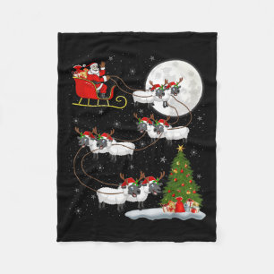 Lambs Sheep Santa Sleigh Flying Funny Magical Chri Fleecedecke