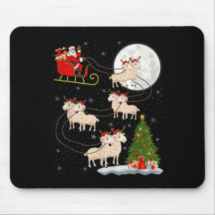 Lambs Sheep Santa Sleigh Flying Funny Magical Chri Mousepad