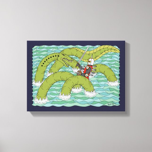 Lambton Worm und Knight Leinwanddruck (Vorderseite)