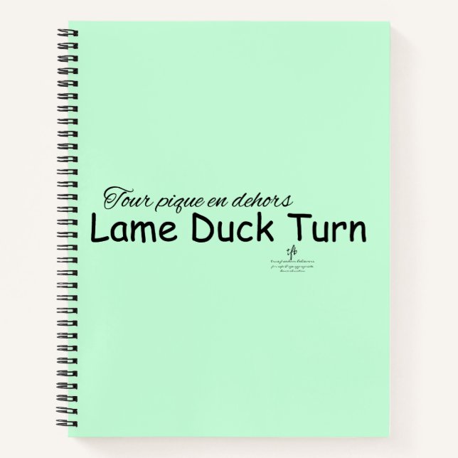 Lame Duck Turn Minze Green und Black Notebook Notizbuch (Vorderseite)