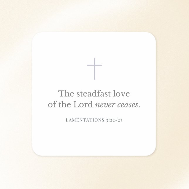 Lamentations 3:22-23 Bible Verse Minimal Faith Quadratischer Aufkleber (Von Creator hochgeladen)