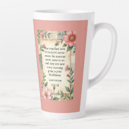 Lamentations 3:22–23 Vintage Floral Design Milchtasse