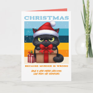 Lametta-Tide Lustige Katze Retro-Weihnachtsfoto Feiertagskarte