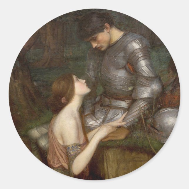 Lamia und der Soldat von John William Waterhouse Runder Aufkleber (Vorderseite)