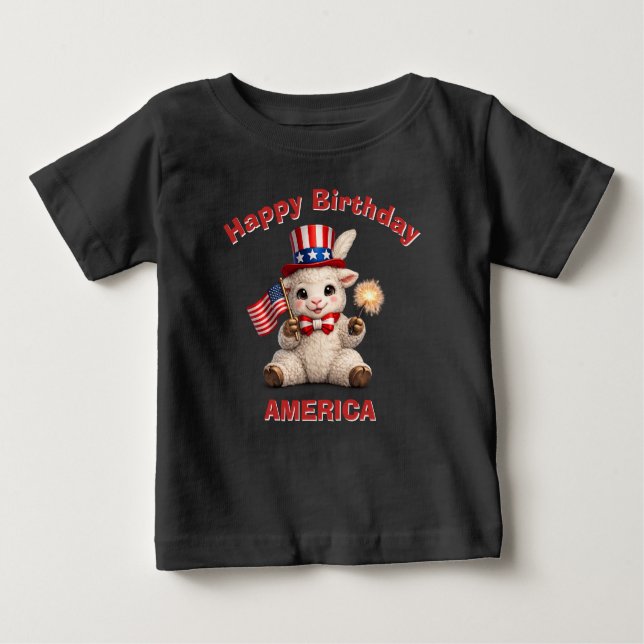 Lamm (5f) Patriotisches Kinder T-Shirt (Vorderseite)